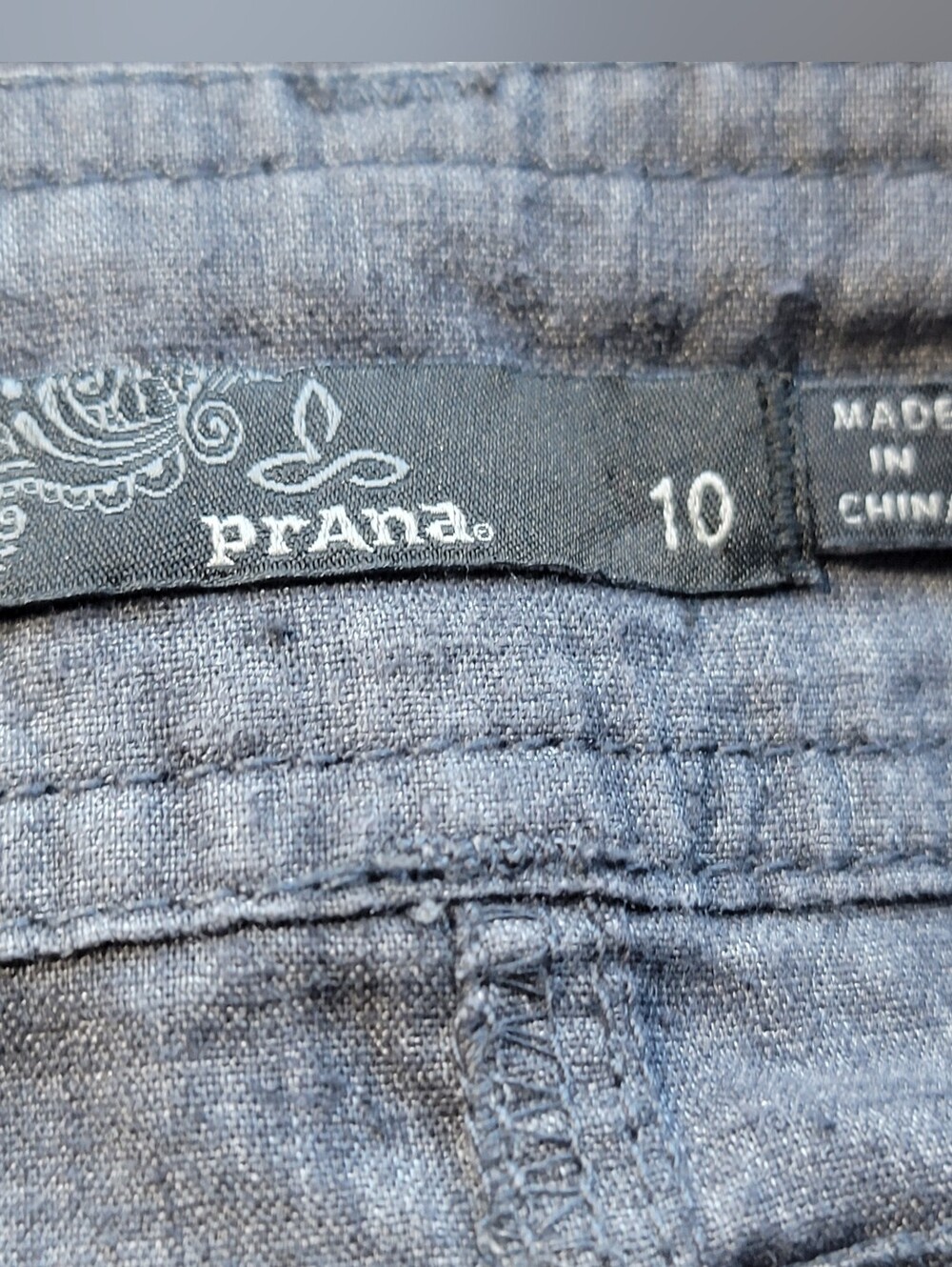PrAna Pleated Hemp Blend Women's Button Waist Skirt Charcoal Gray Size 10 - Picture 7 of 11